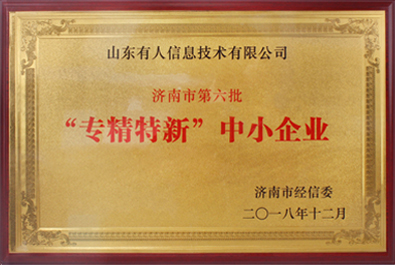 有人物聯網榮獲濟南市“專精特新”中小企業(yè)稱號